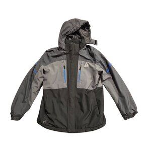 Gerry Youth Hooded Winter Jacket L 14/16 Black & Gray Polyester With Pockets